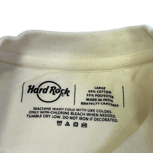 Bucharest Hard Rock Cafe Sweatshirt Women's Size L Stronger Together White Pink - Picture 4 of 4